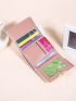 White Small Wallet Stitch Detail Faux Pearl Decor Trifold PU