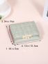 Quilted Small Wallet Faux Pearl Decor Fold Over