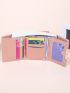 Quilted Small Wallet Faux Pearl Decor Fold Over