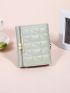 Quilted Small Wallet Faux Pearl Decor Fold Over