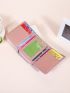 Letter Embroidery Small Wallet Purple Fold Over