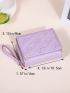 Letter Embroidery Small Wallet Purple Fold Over