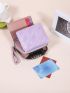 Letter Graphic Small Wallet Trifold Purple