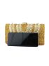 Colorblock Box Bag Rhinestone Decor for Party