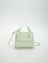 Mini Flap Square Bag Letter Graphic Geometric Embossed