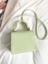 Mini Flap Square Bag Letter Graphic Geometric Embossed
