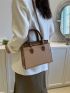 Small Two Tone Square Bag Letter Graphic