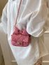 Mini Flap Novelty Bag Quilted Pattern Bow Decor Cute