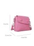 Mini Square Bag Pink Fashionable Flap With Adjustable-strap For Shopping