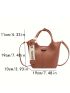 Mini Letter Detail Bucket Bag Button Decor