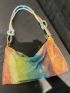 Rhinestone Decor Hobo Bag Glamorous For Party
