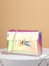 Holographic Square Bag Mini Twist Lock PVC, Clear Bag