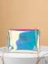 Holographic Square Bag Mini Twist Lock PVC, Clear Bag