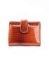 Genuine Leather Crocodile Embossed Small Wallet Funky Snap Button
