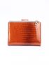 Genuine Leather Crocodile Embossed Small Wallet Funky Snap Button