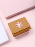 Flower Decor Small Wallet Mustard Yellow Trifold