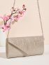 Glitter Envelope Bag Pleated Detail Glamorous For Party