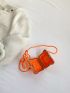 Mini Box Bag Geometric Embossed Neon Orange