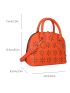 Small Dome Bag Neon Orange Double Handle Funky Style