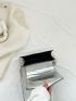 Mini Flap Square Bag Crocodile Embossed Metallic Funky
