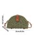 Small Straw Bag Paper Studded Decor
