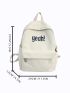 Letter Graphic Classic Backpack Preppy