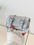 Mini Flap Square Bag Metallic Geometric Embossed Heart & Pearl Decor