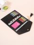 Crocodile Embossed Long Wallet Heart & Tassel Decor Trifold