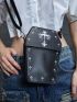 Mini Geometric Pattern Novelty Bag Black Adjustable Strap Crossbody Bag
