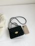 Metal Decor Square Bag Geometric Embossed