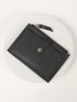 Minimalist Card Holder Snap Button Black