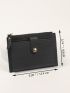 Minimalist Card Holder Snap Button Black