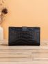 Crocodile Embossed Envelope Bag Small Elegant