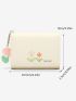 Flower Graphic Small Wallet Trifold Preppy