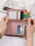 Embroidered Flower Graphic Small Wallet Bifold