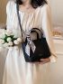 Twilly Scarf Decor Bucket Bag Small Black