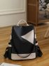 Medium Classic Backpack Colorblock Adjustable Strap Pocket Front For Daily
