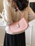 Medium Saddle Bag Baby Pink Fashionable Top Handle For Daily