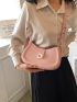 Medium Saddle Bag Baby Pink Fashionable Top Handle For Daily
