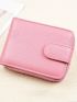 Litchi Embossed Small Wallet With Zipper Credit Card Holder For Daily