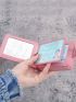 Litchi Embossed Small Wallet With Zipper Credit Card Holder For Daily