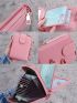 Litchi Embossed Small Wallet With Zipper Credit Card Holder For Daily