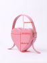 Heart Shape Novelty Bag Pink Cute Top Handle