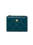 Geometric Pattern Small Wallet Metal Decor With Zipper Credit Card Holder For Daily