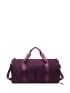 Purple Duffel Bag Double Handle Adjustable Strap Wet Dry Pocket For Travel