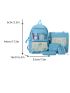 5pcs Backpack Set Colorblock Classic Backpack Shoulder Tote Bag Square Bag Pencil Case With Badges For School