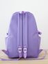 5pcs Backpack Set Colorblock Classic Backpack Shoulder Tote Bag Square Bag Pencil Case With Bag Charm For School