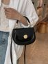 Minimalist Saddle Bag Metal Decor Small Black