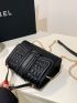 Mini Square Bag Crocodile Embossed PU Black