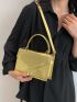Crocodile Embossed Square Bag Metallic Funky PU